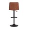 Merrick Lane Keene Modern Upholstered Adjustable Height Stools with Sturdy Iron Bases